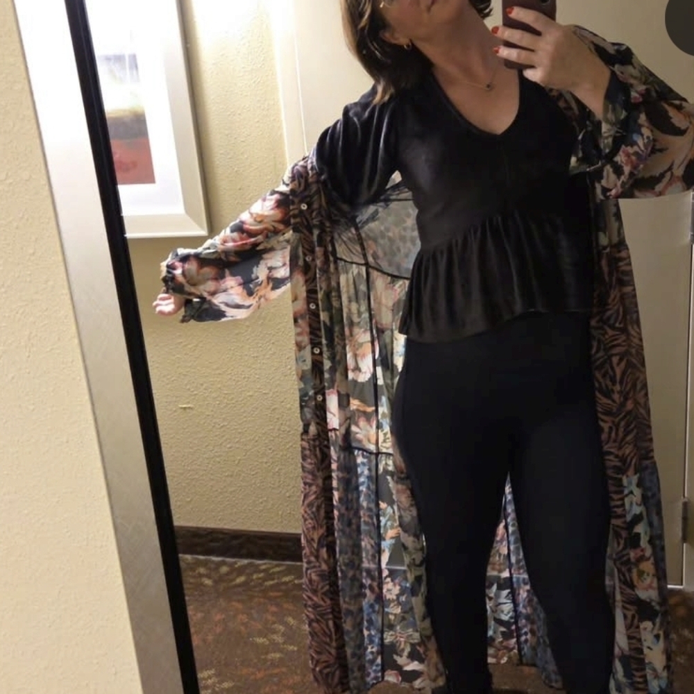 Soft Surroundings Sheer Buttondown Duster Dress - Picture 2 of 10